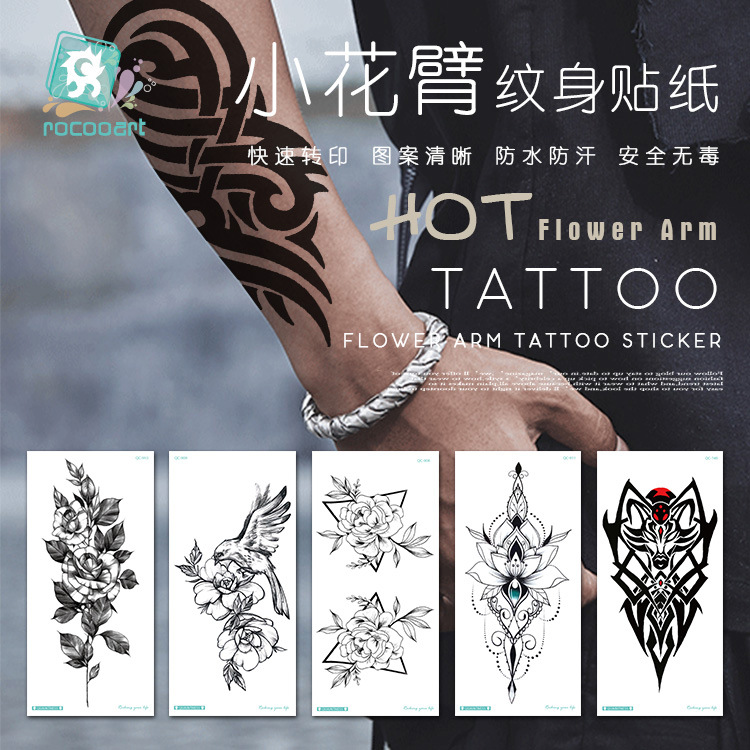 Cross-border Supply New Waterproof Flower Arm Tattoo Sticker Fashion Arm Sticker Original Ink Flower Tattoo Sticker