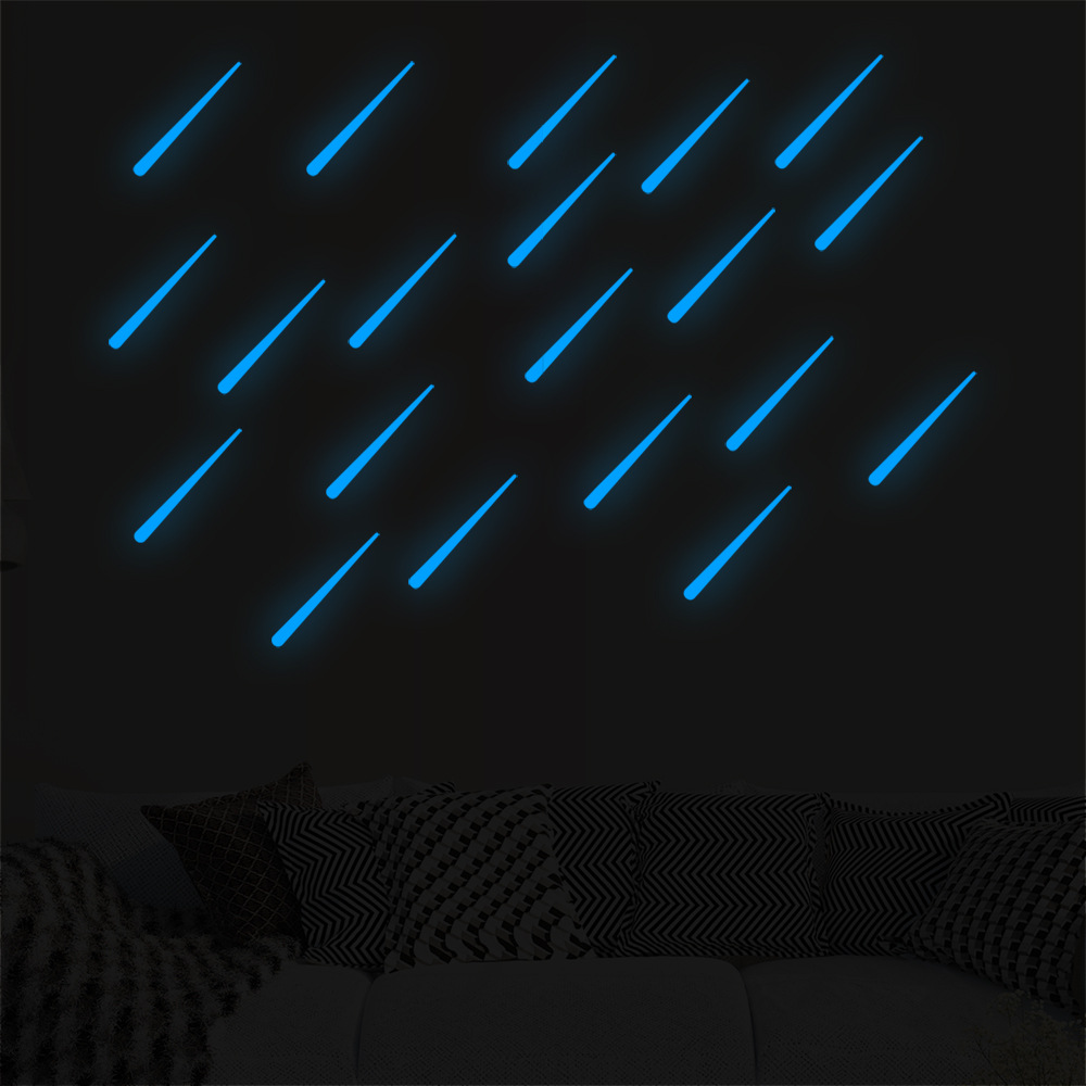 YG234 Student Dormitory Luminous Wall Stickers Bedroom Fluorescent Meteor Luminous Meteor Stickers Bedside Wall Decoration