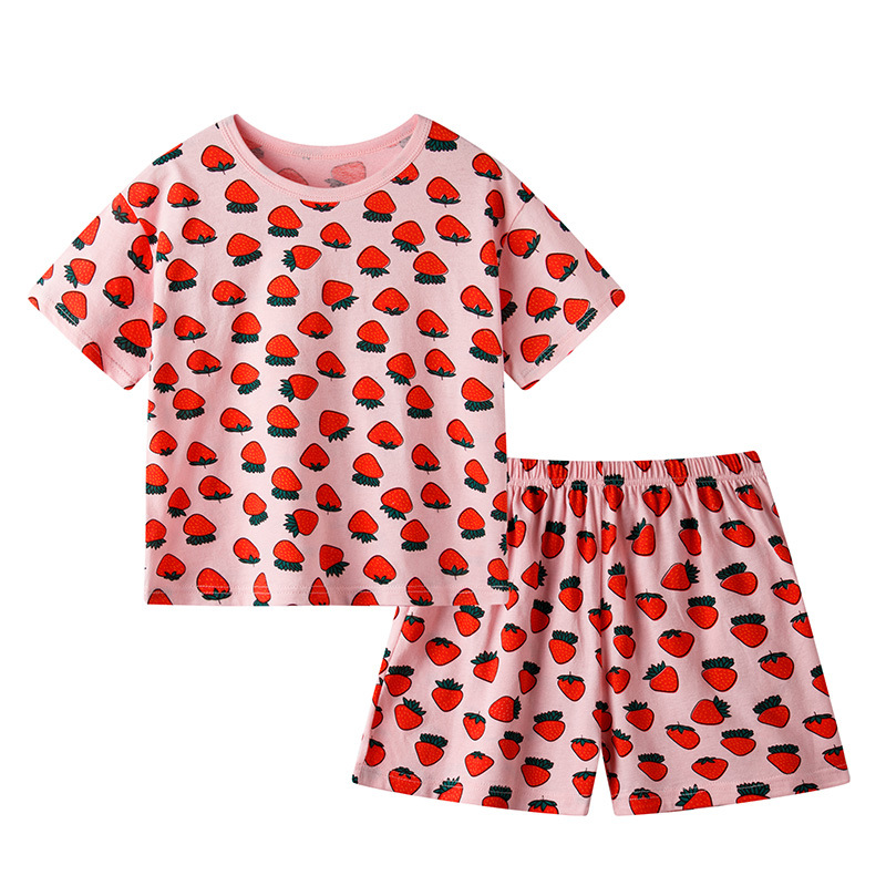Picture of Children's Pure Cotton Short-Sleeved Home Clothes Set Family Mother-Daughter Home Cartoon Princess 2-Piece Set Summer Thin Cotton