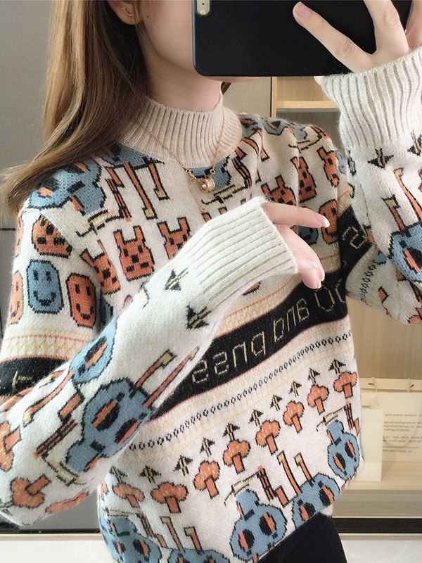 Picture of Women's sweater autumn and winter 2024 new women's clothing popular fashionable half turtleneck lazy style bottoming shirt trendy