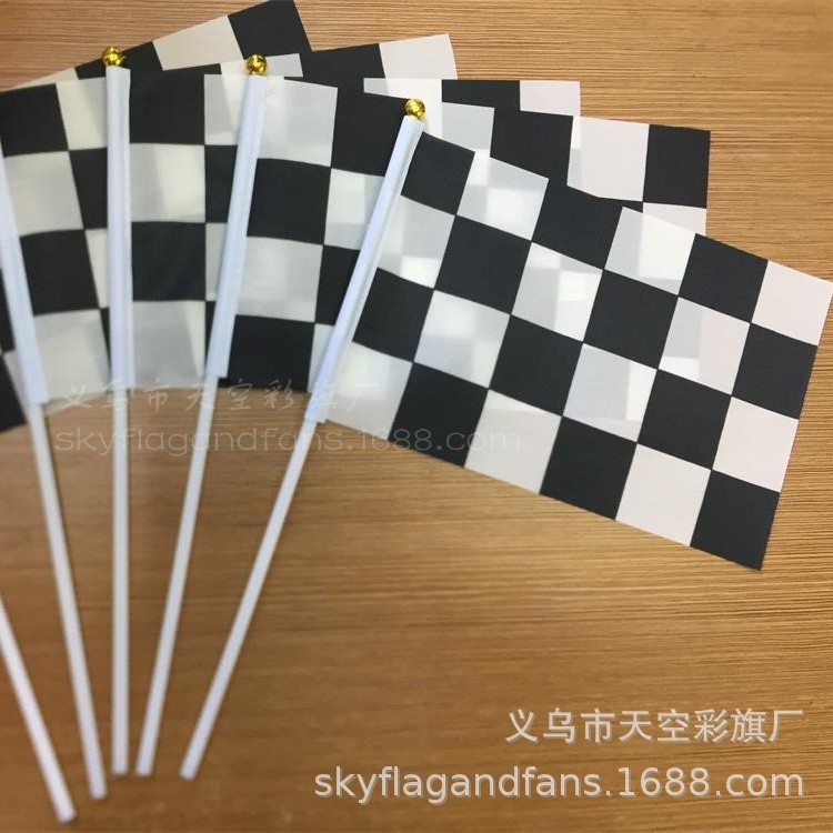 Picture of In stock F1 racing flag No. 8 black and white plaid racing hand Flag black and white plaid racing flag black and white plaid end flag
