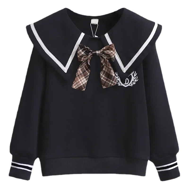 Girls' Doll Collar Sweat Autumn Clothing College Style New Children's Spring and Autumn Fashionable Girl Casual Top