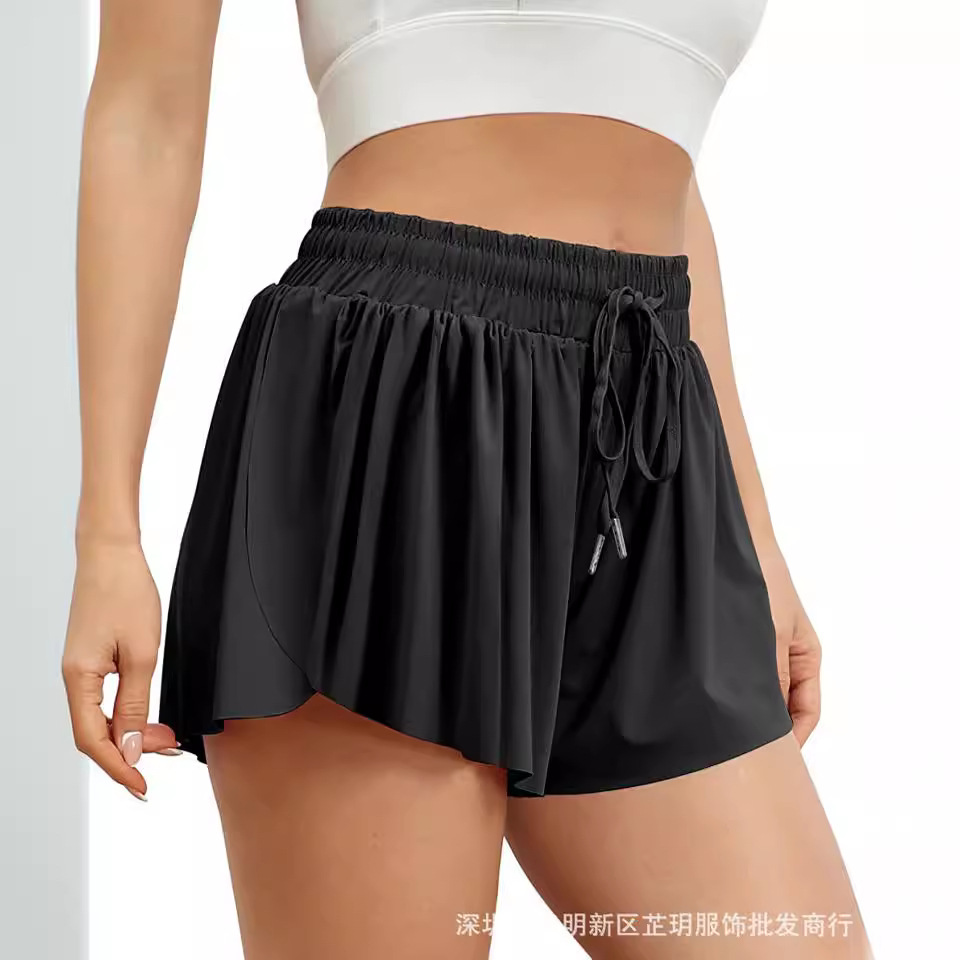 2023 New Amazon European and American Summer Casual Sports Exercise Anti-Exposed Shorts High Waist Gym Yoga Skirt