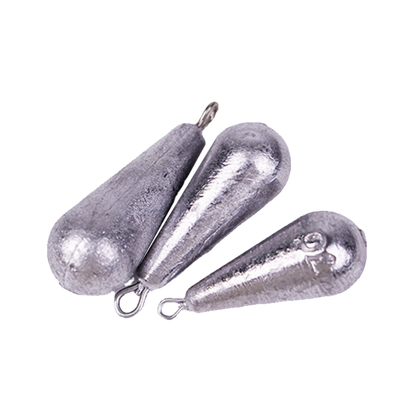Picture of Fishing gear lead pendant water drop with ring lead pendant lead weight string hook foot gram lead pendant fishing lead pendant fishing gear accessories water drop lead pendant