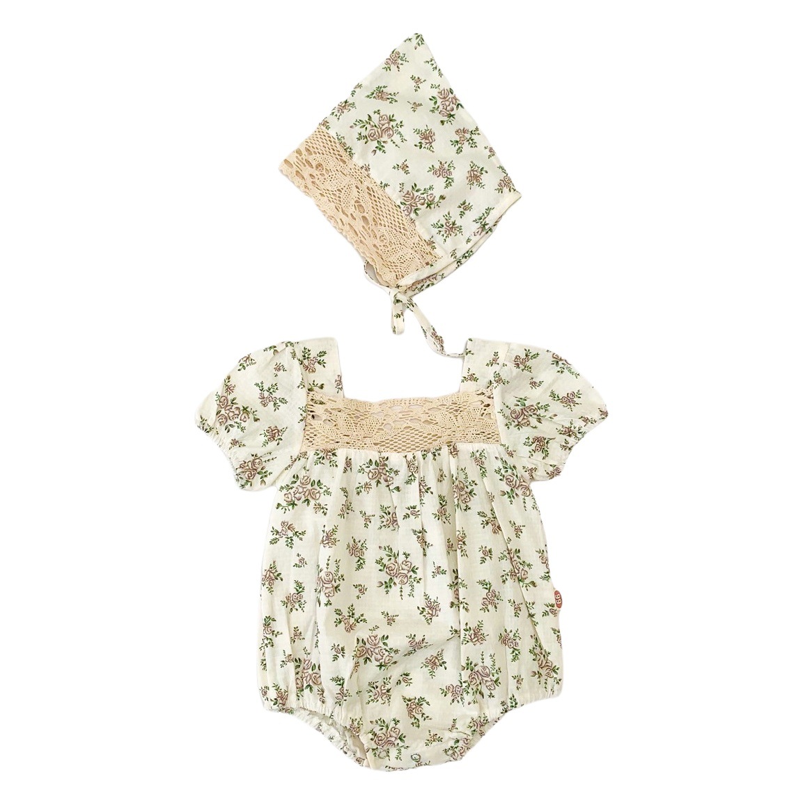 ins Korean style summer baby one-piece clothes baby girl backless small floral short sleeve triangle romper romper