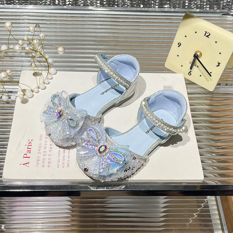 Girls' Light Sandals 2025 Spring and Summer New Children's Baby Luminous Princess Shoes Shining Sandals with Light