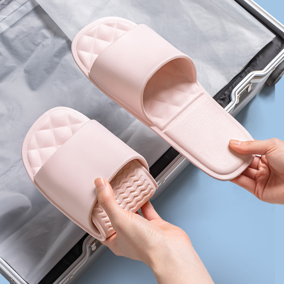 Travel folding slippers for women portable business trip hotel vacation anti-slip and odor eva couple slippers for men bathroom bathing