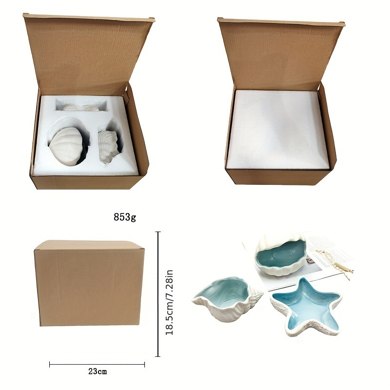 Picture of Mediterranean Sea Star Conch Shell Ceramic Ornaments Storage Basin Ocean Ashtray Hydroculture Bottle Hamster Nest Landscape