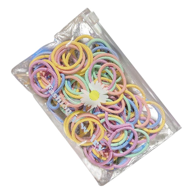 Thick Color Rubber Band Women's Hair Tie Children's Korean Candy Color Fresh Cute Children's Hair Rope Hair Accessories Hair Ring Women