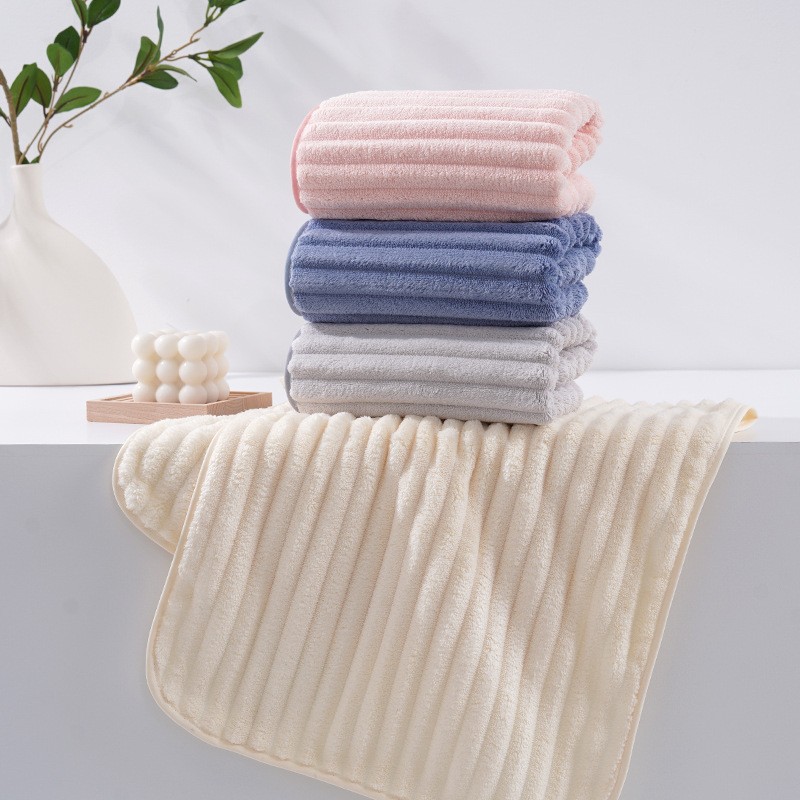 Picture of Coral Velvet Candy Strip Velvet Towel Towel Absorbs Water, Quick-Drying and Does Not Shed Hair 2024 New Face Wash and Bath Towel