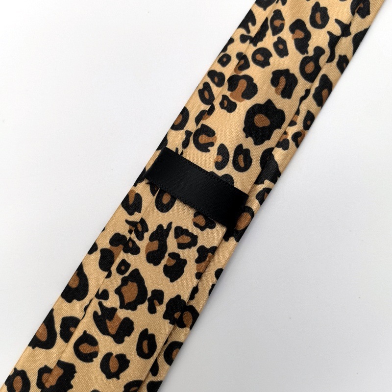Picture of Ultra-narrow 5cm printed tie leopard print hand-tied unisex casual tie