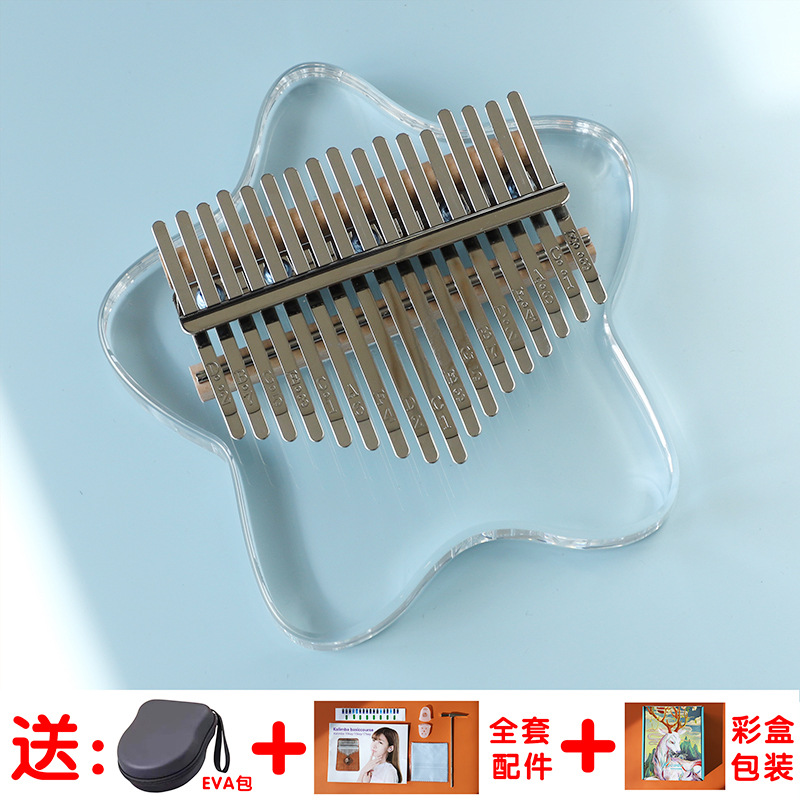 Picture of Crystal Transparent Thumb Piano Kalinba 21 Tone Kalinba Piano Beginner 17 Tone Kabinba Finger Piano