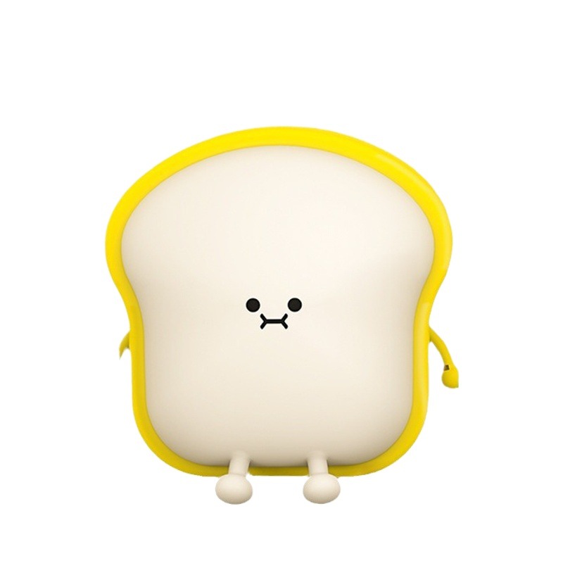 Creative cartoon cute shape bread toast night light pat timing Children Baby bedside sleep eye protection