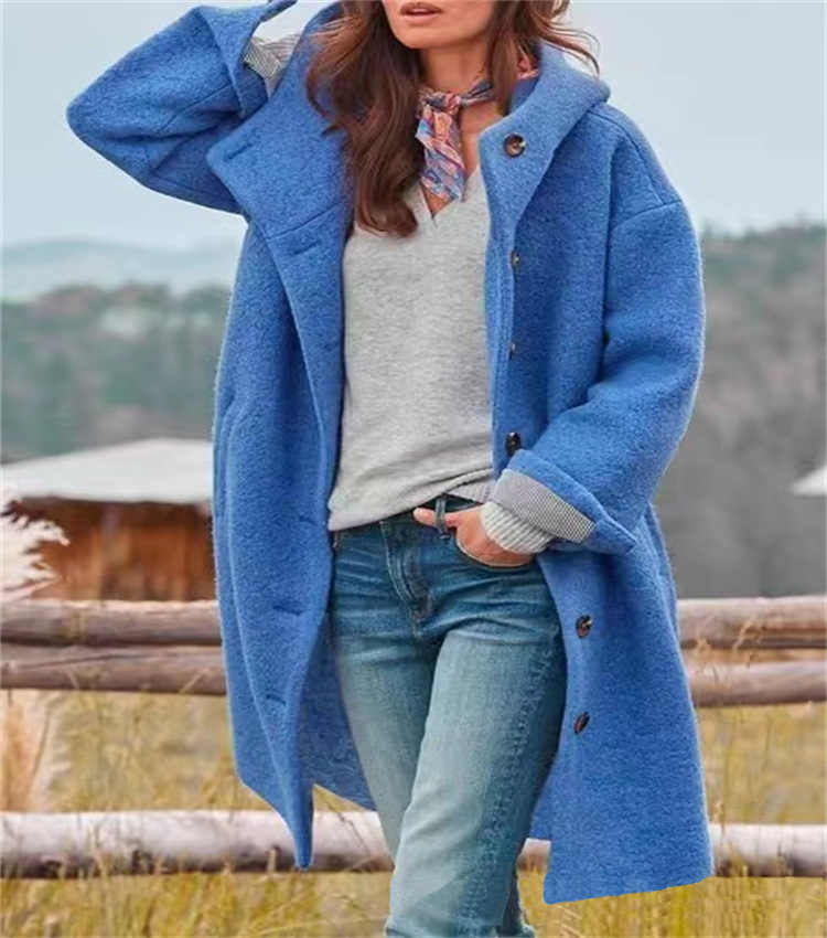 Picture of 2023 Amazon AliExpress women's trench coat American woolen coat autumn and winter New in stock cross-border wholesale Ebay