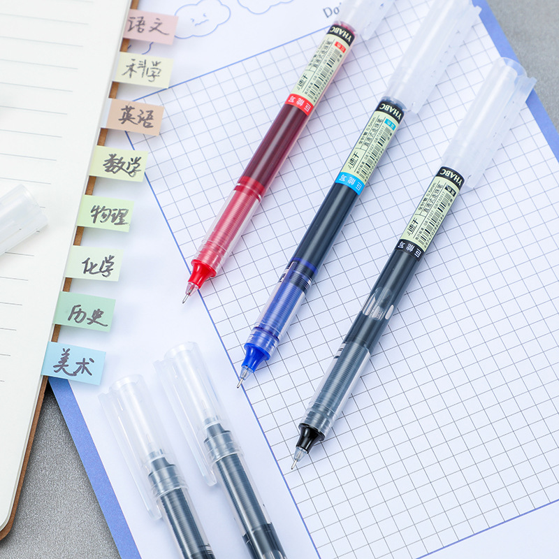 Picture of Straight Liquid Quick-Drying Ball Pen Gel Pen Black Pen Signature Pen Student Water Pen Stationery Needle Pen Wholesale Carbon Pen
