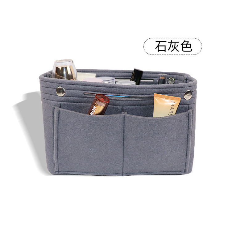 Picture of Factory wholesale felt cosmetic bag multi-functional Women's Travel liner bag large capacity felt snap storage bag