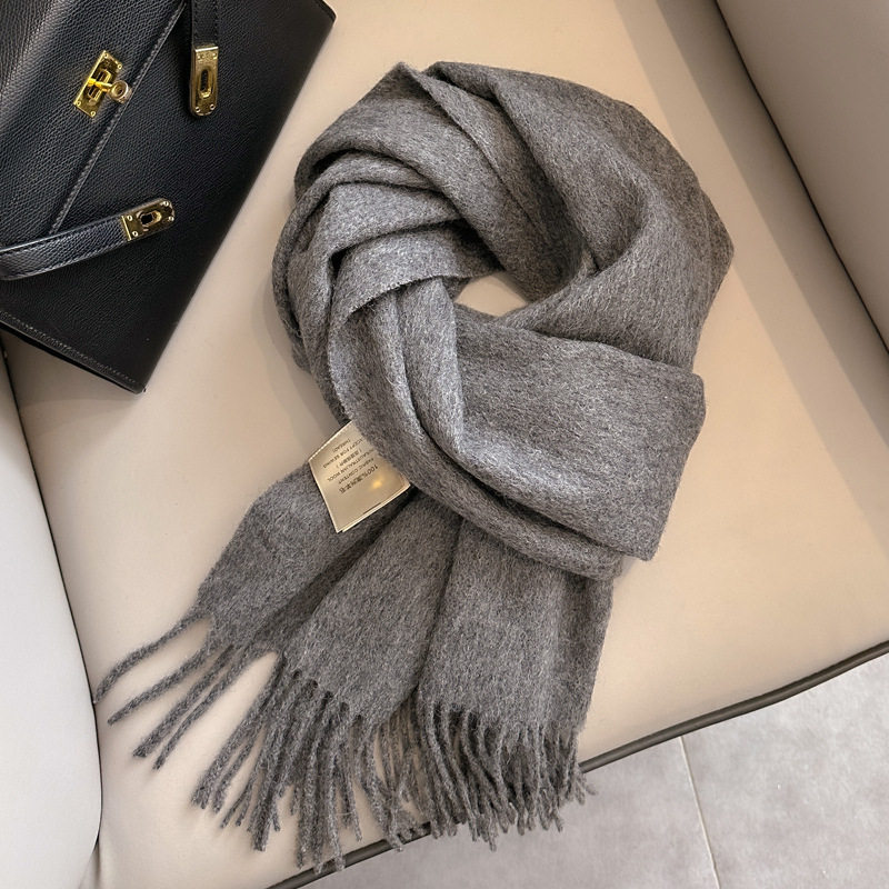 Picture of 2025 New Wool Scarf Women's Winter Thickened Warm Men's Shawl Couple Style Tassel Fashion Cashmere Scarf