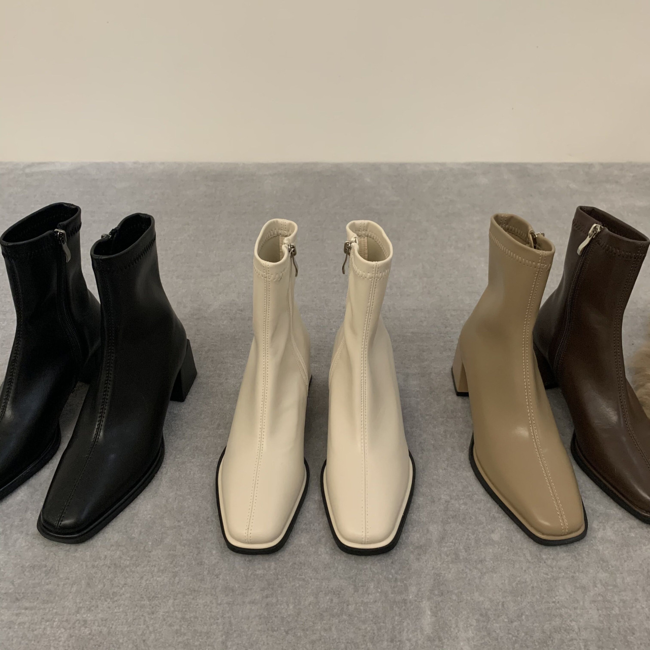 British Style Short Boots Women's Autumn 2024 Good Wear French Retro Short Boots Fashion Boots Thick Heel Stretch Martin Boots