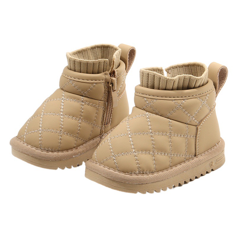Microphone bear autumn and winter Korean style snow boots baby children's shoes boys' baby cotton shoes toddler shoes fleece-lined casual shoes