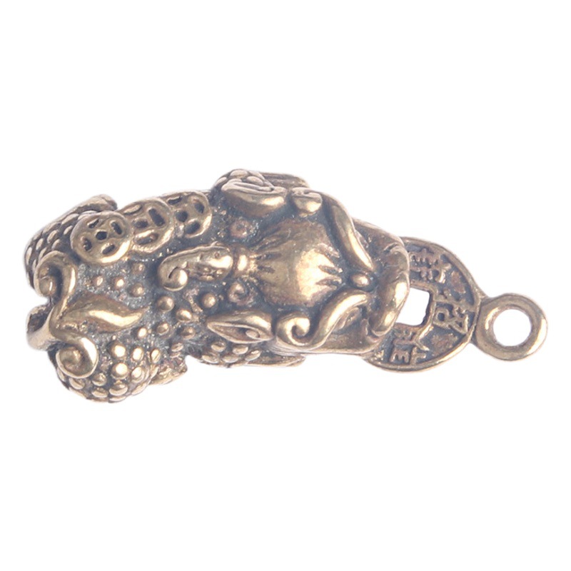 Brass old lucky couple keychain pendant lucky NAFU beast pendant stall small copper wholesale