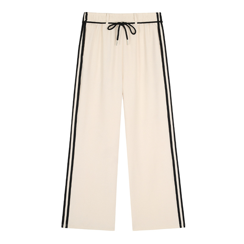Picture of 63548丨Autumn and Winter High-Waisted Stripesd Strap Straight Casual Pants for Women Plus Size Women's Slimming Look Slightly Fat mm Wide-Leg Pants