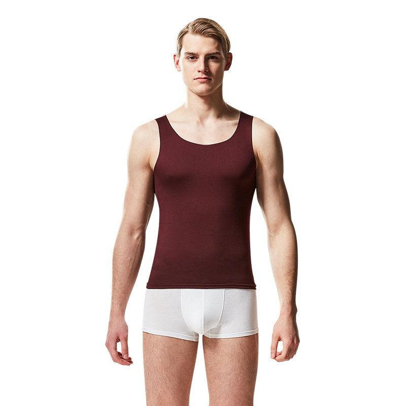 Picture of New men's ice silk vest wide shoulder narrow tailored breathable sweat-absorbent sports fitness base waistcoat monochrome hair generation