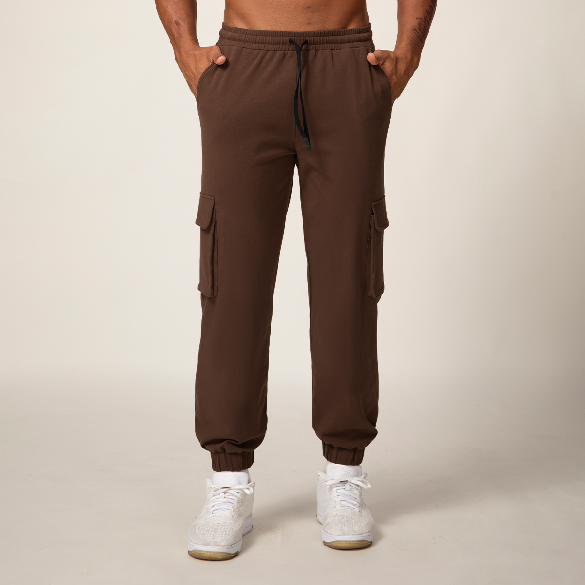 Cross-Border Pure Color Men's Sports and Leisure Pants European and American Multi-Bag Outdoor Hiking Camping Citywalk Sweatpants 1012