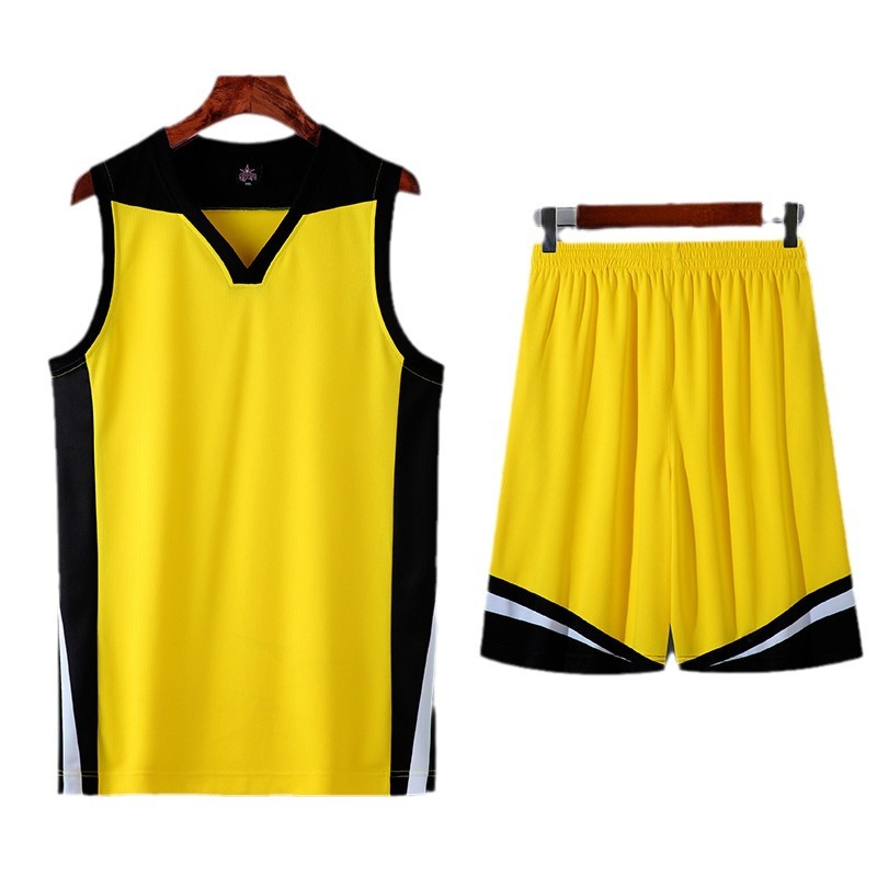 Picture of Summer new dry breathable outdoor sports training V-neck contrast basketball suit strength manufacturers wholesale printing