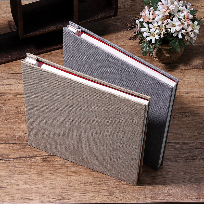 Factory direct linen self-adhesive film DIY photo album album viscose photo album Amazon for supply