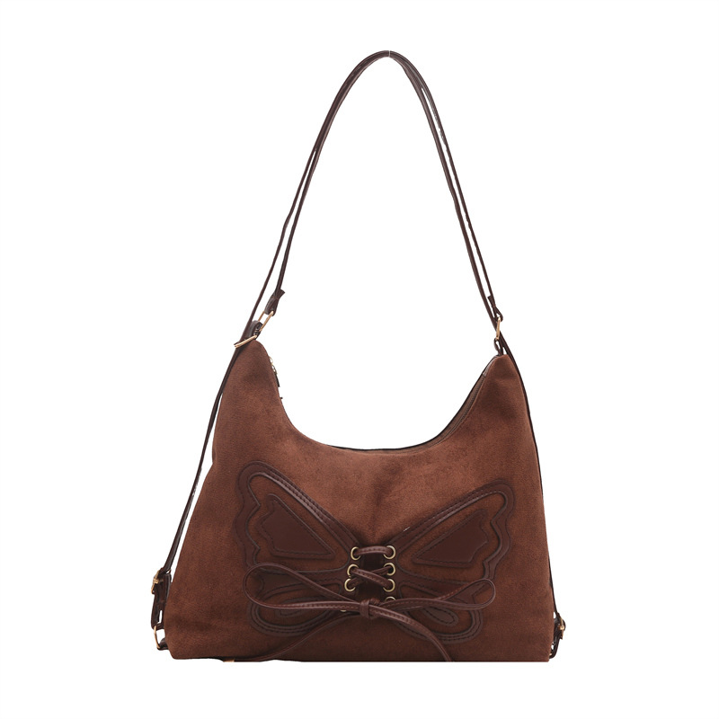 Picture of Large-Capacity Bow Backpack 2024 Autumn and Winter New Retro Shoulder Bag High-Quality Commuter Tote Women's Bag
