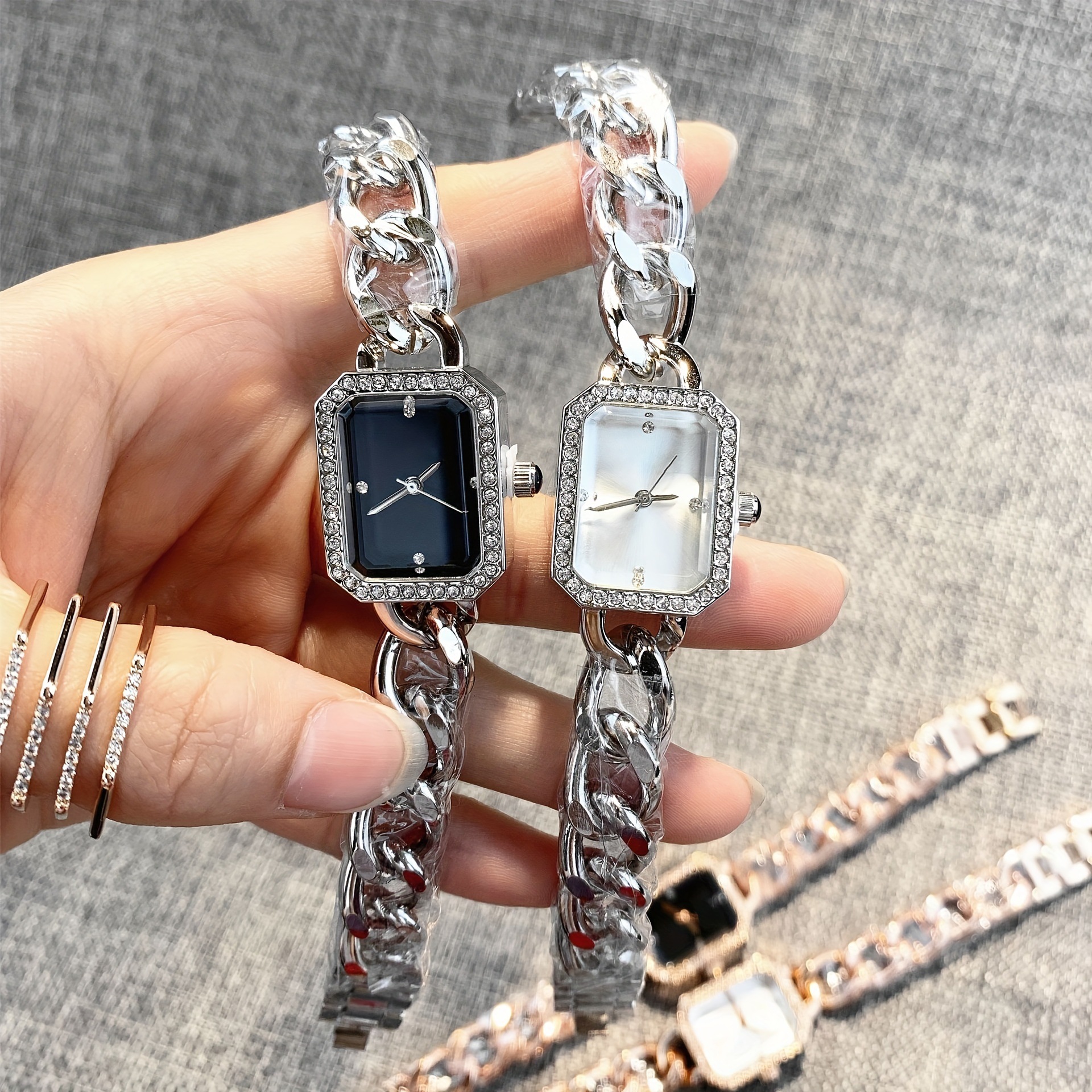 Picture of Live with Goods Hot Selling Chain Decorative Women's Bracelet Watch Distinctive Square Small Dial All-match Chanel Style Women's Watch
