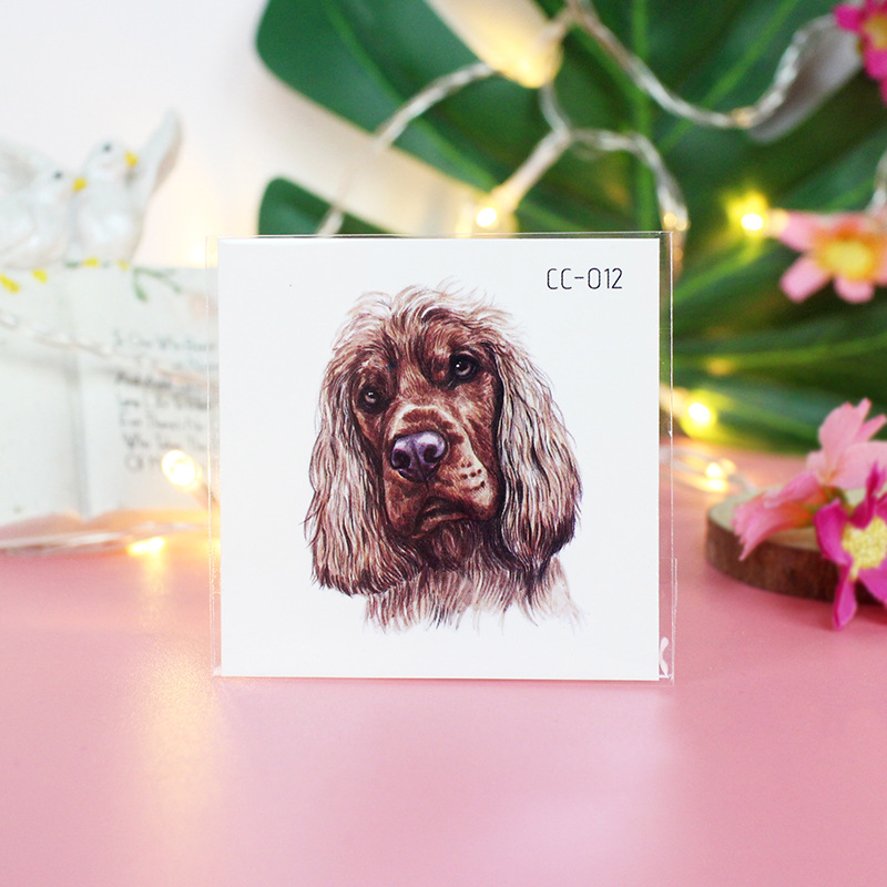 Picture of Cat and Dog Tattoo Stickers Waterproof Girls/Kidsren Cute Little Stickers Cartoon Animal Pet Tattoo Stickers