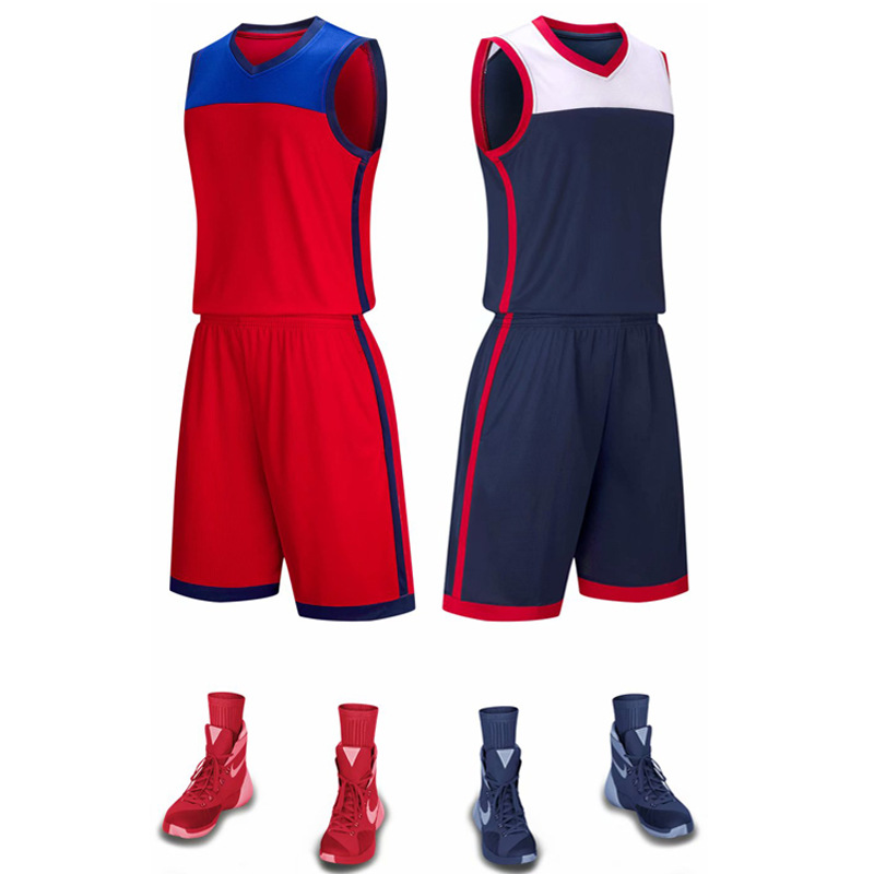 Picture of New in stock Basketball Suit suit Adult Children Fitness Suit Men's Basketball Training Game Breathable Sleeveless Ball Suit Summer