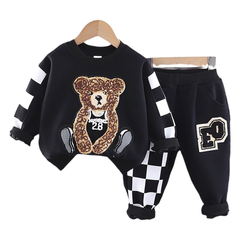 Children's Sweatshirt suit Boys' Spring 2024 New Western Style Fashionable Boys' Baby Spring and Autumn Children's Spring Two-Piece Set