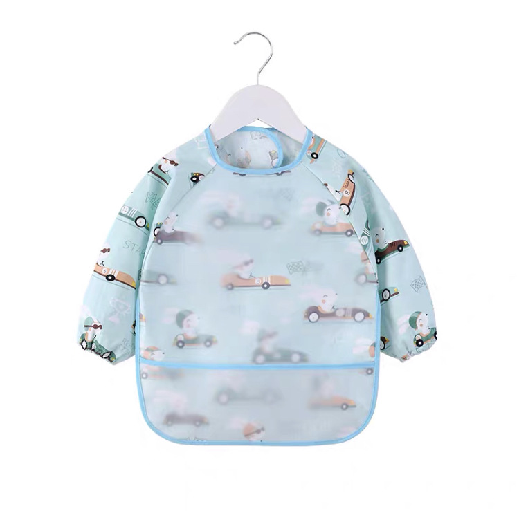 Picture of Baby Eating Smock Waterproof and Anti-Dirty Little Girl Bib Kidsren's Long-Sleeved Reverse Dressing Autumn and Winter Baby Male Protective Clothing
