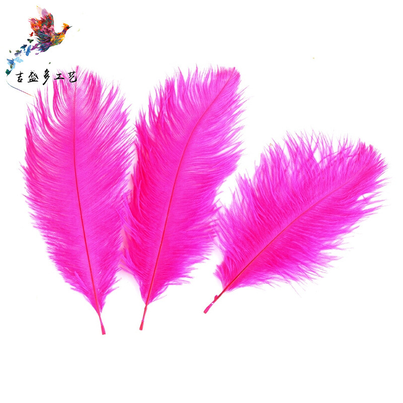 Picture of 15-20cm ostrich feather dyed feather in stock supply 14 color South Africa imported ostrich feather a generation of hair
