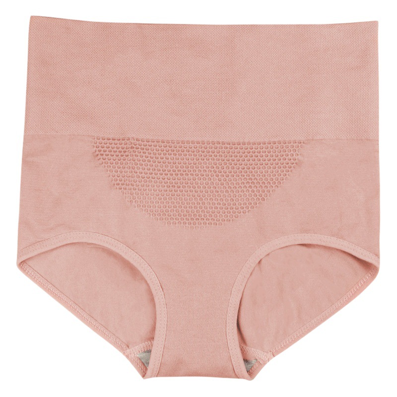Honeycomb High Waist Pure Cotton Underwear Women's Seamless Large Size Hip Lifting and Tummy Control Women's Briefs Foreign Trade Wholesale