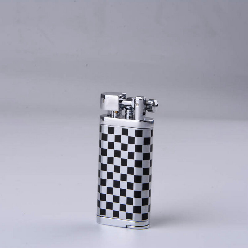 Picture of Grinding wheel open flame cigarette lighter gas creative inflatable Langsheng oblique fire lighter metal pipe mini lighter gift