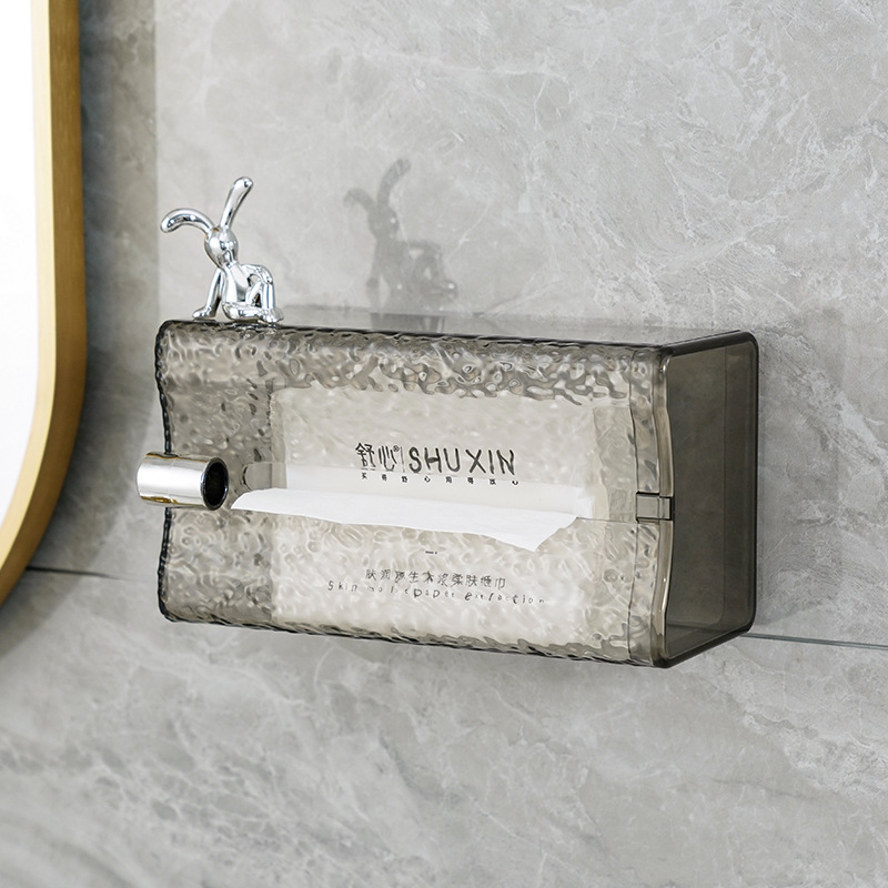 Picture of High-end Decorative Living Room Tissue Box Light Luxury Bedroom Creative Simple Paper Box Wall-mounted Toilet Storage Box
