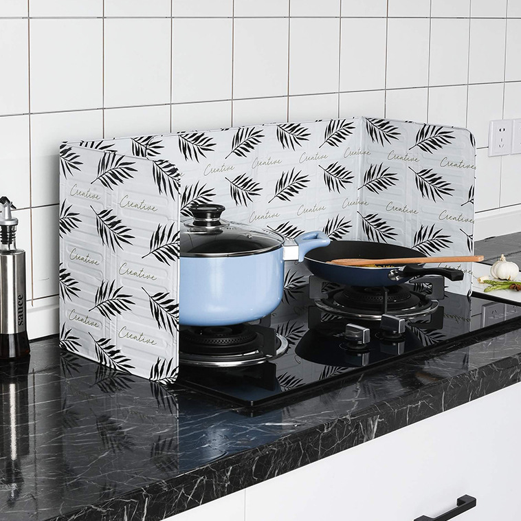 Picture of Oil baffle thickened cooking aluminum foil oil baffle Nordic oil fume baffle waterproof Splash creative oil baffle range hood block