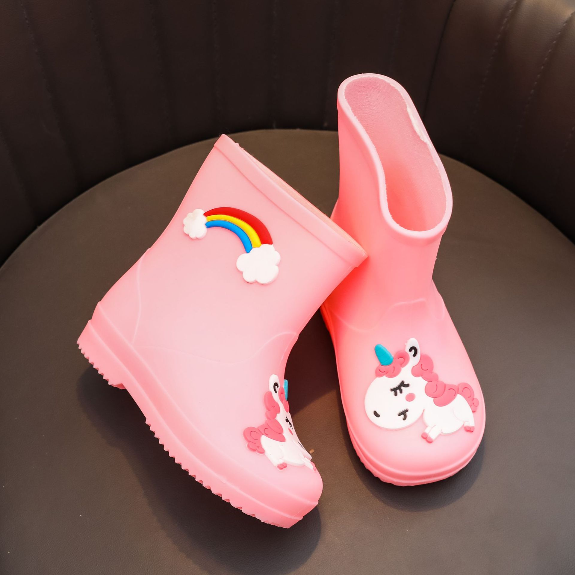 Children's Rain Boots Cute Student Children 1-7 Years Old Rain Boots Children's Cartoon Water Shoes Unicorn Baby Waterproof Non-slip
