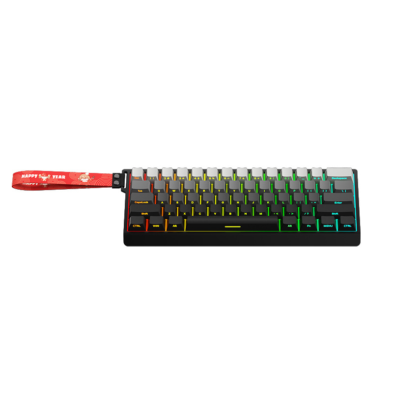 Picture of Cross-Border 61-Key Aluminum Mechanical Magnetic Axis Keyboard with Contour Side Engraving, Wired Office Gaming Keyboard Keycaps