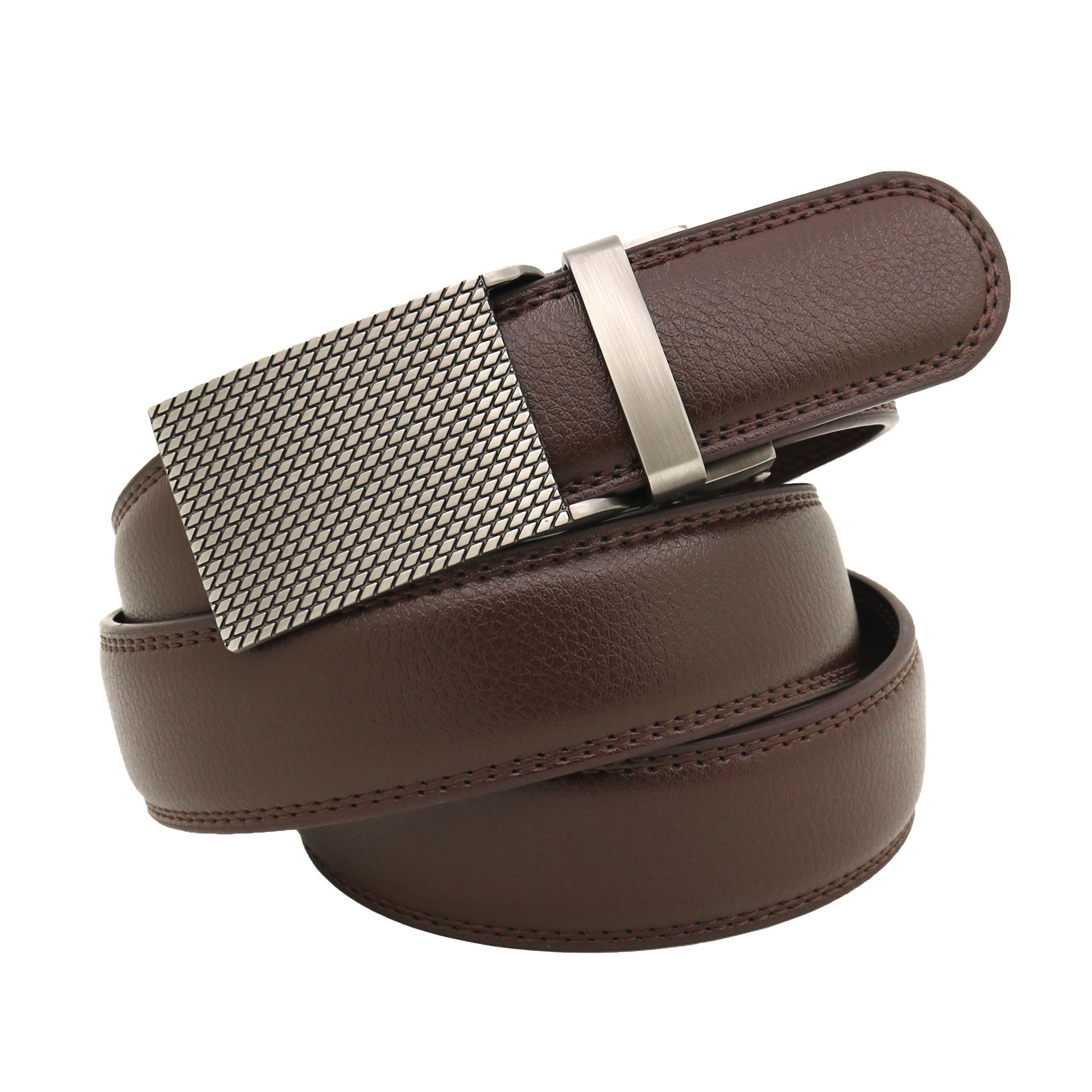 Picture of Japanese and Korean men's automatic buckle belt reverse pull buckle two-layer cowhide leather belt business Foreign Trade factory wholesale