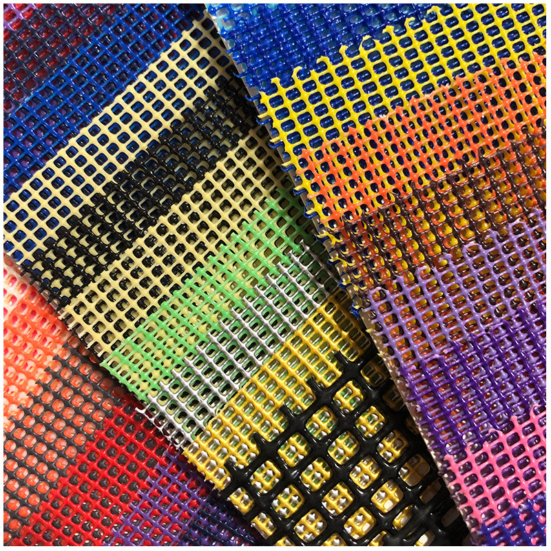 In stock PVC plastic mesh 12-pin small square plastic coated mesh luggage pet bag wash bag plastic coated mesh