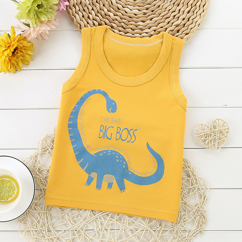 Picture of Children's single-piece vest cotton summer new boys sleeveless top girls Korean version of small and medium-sized children's base shirt wholesale