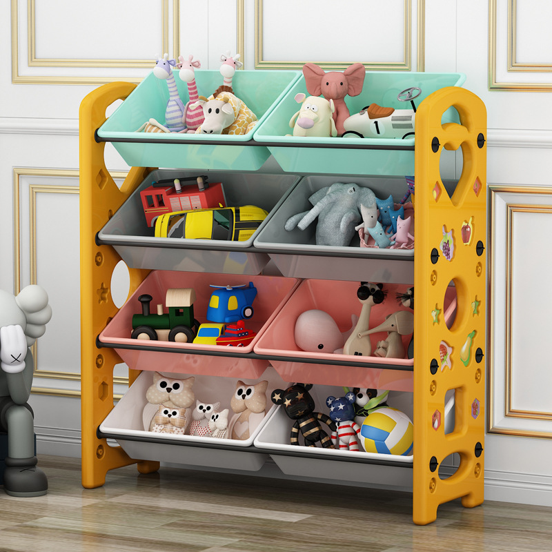 Picture of Children's Toy Storage Rack Household Kindergarten Baby Storage Rack Floor Multi-Layer Finishing Rack Storage Cabinet Plastic Basket
