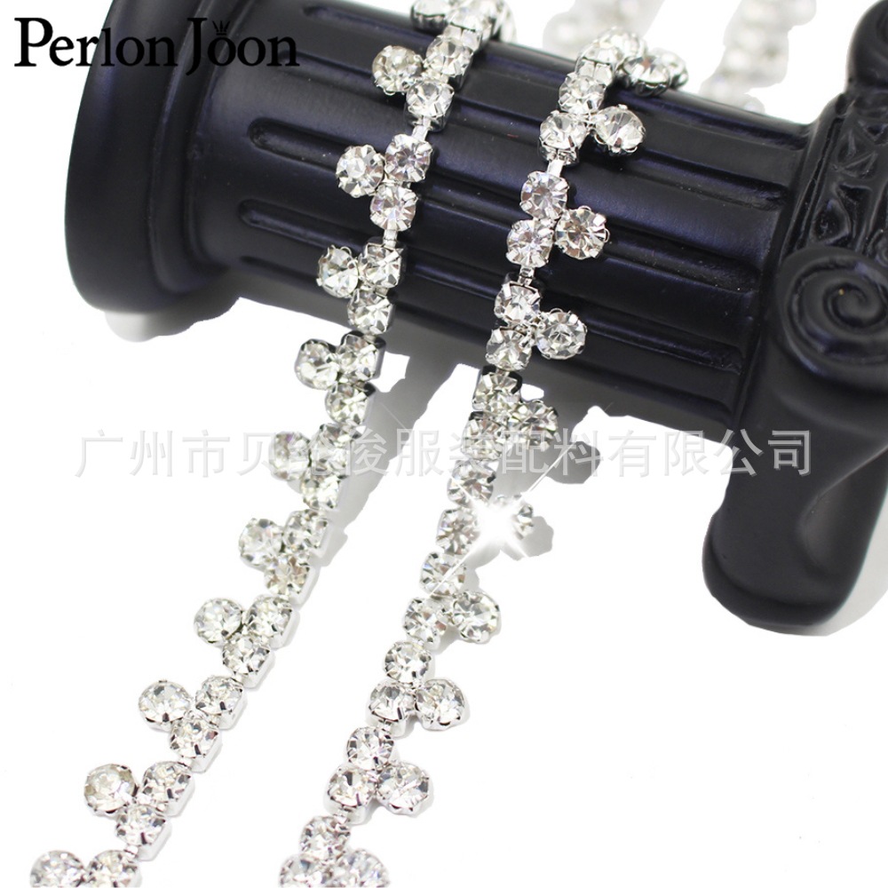 Hot Sale 5mm Large Diamond Chain Trim Simple Rhinestone Code Chain Coat Wedding Dress Decorative Edge Chain Accessories
