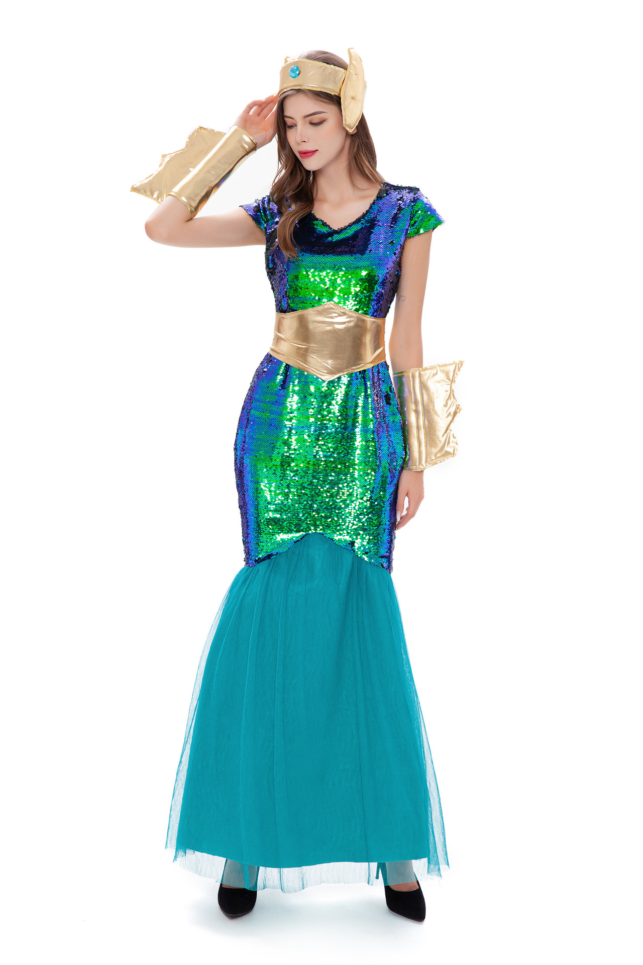 Picture of COSPALY Halloween Annual Meeting adult Greek Roman myth Goddess Naga siren sea god dress up costume