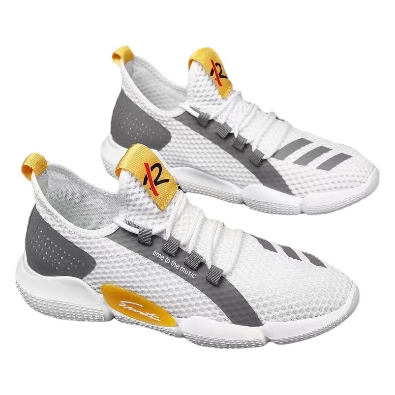 2023 Spring Summer Autumn Flat Heel Casual Round Head Textile Cotton Men's Summer Low Breathable White Sneakers
