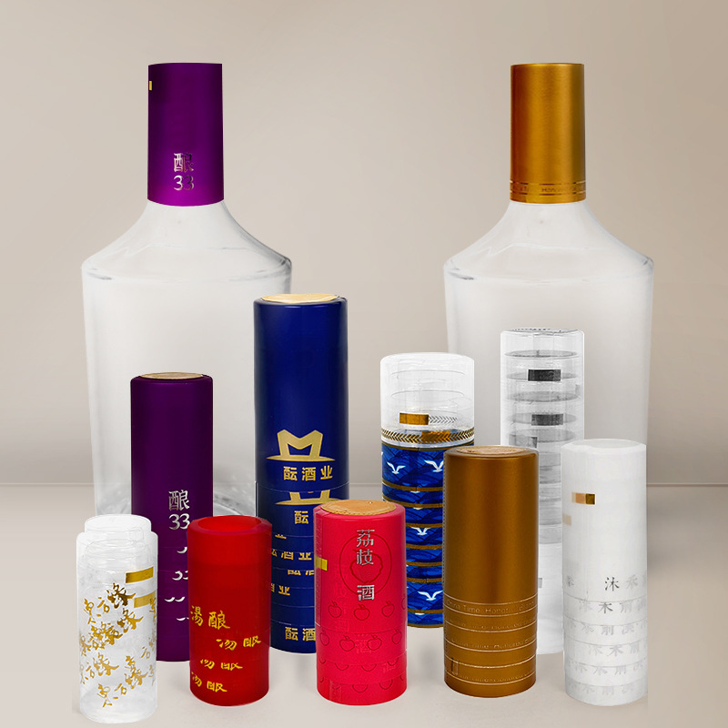 Color Printing Hot Stamping Liquor Bottle Pvc Heat Shrinkable Film Manufacturer Wine Upper Cover Special-Shaped Film Classy Gold Wire Pvc Sealing Film